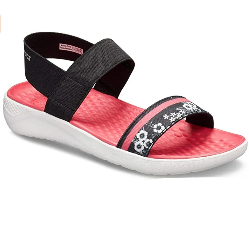 Crocs Damen LiteRide Hyper Floral Sandalen – Schwarz