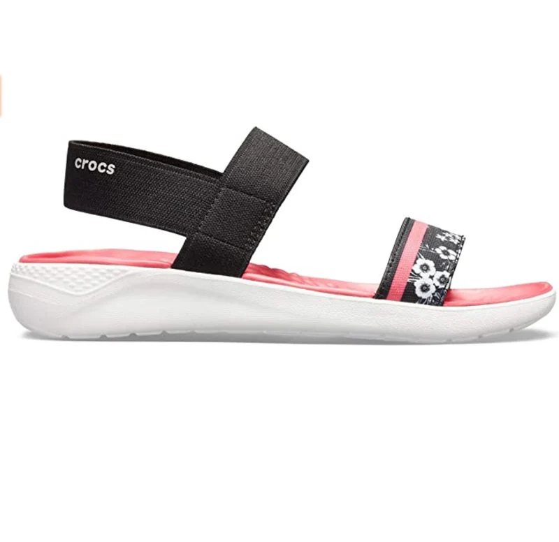 Crocs Damen LiteRide Hyper Floral Sandalen – Schwarz