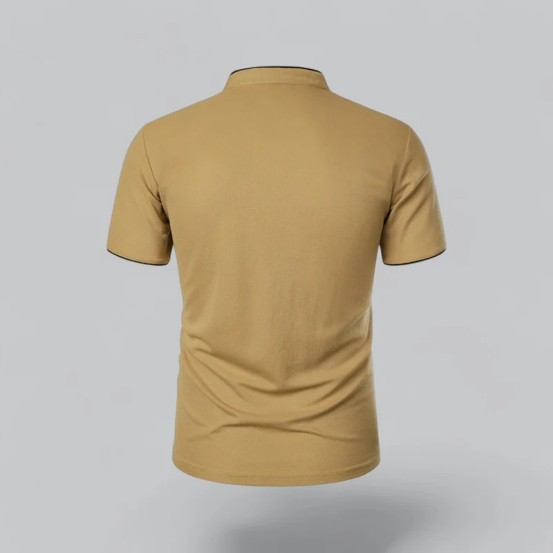 Julian | Herren Stehkragen Baumwoll Kurzarm Polo-Shirt