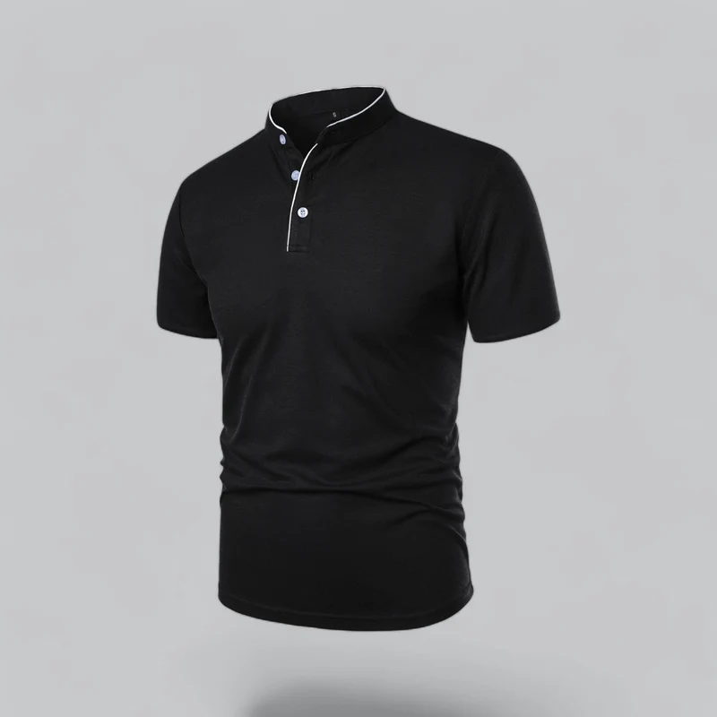 Julian | Herren Stehkragen Baumwoll Kurzarm Polo-Shirt