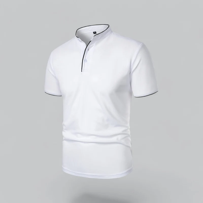 Julian | Herren Stehkragen Baumwoll Kurzarm Polo-Shirt