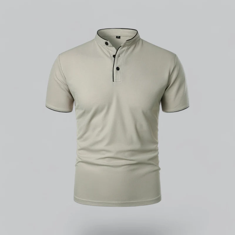 Julian | Herren Stehkragen Baumwoll Kurzarm Polo-Shirt