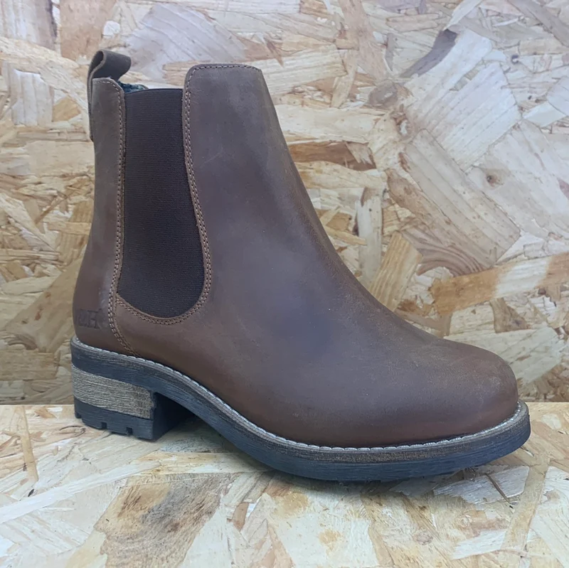 Oak & Hyde Frauenbrücke Chelsea Leder-Ankle-Boot – Dunkelbraun