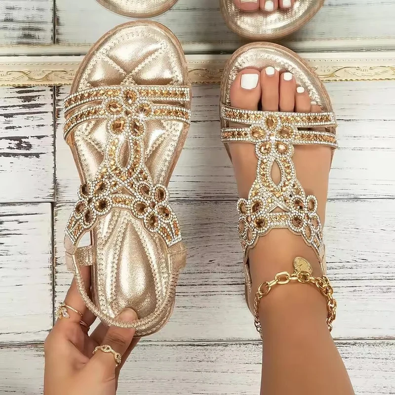 Katharina | Damen Orthopädische Boho Sandalen mit Strass