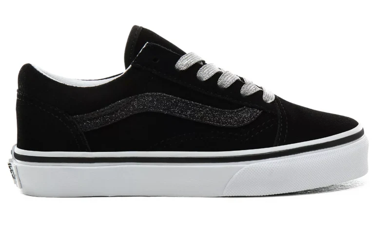 VANS Old Skool Glitzerstreifen für Kinder – Schwarz