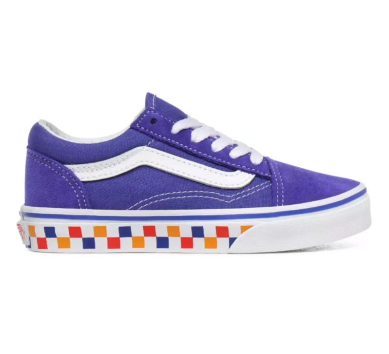 VANS Old Skool Tri Checkerboard-Turnschuhe für Kinder – Blau