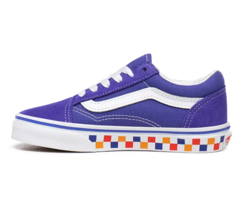 VANS Old Skool Tri Checkerboard-Turnschuhe für Kinder – Blau