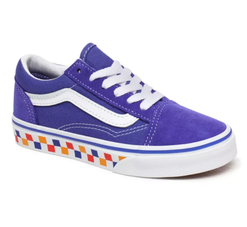VANS Old Skool Tri Checkerboard-Turnschuhe für Kinder – Blau