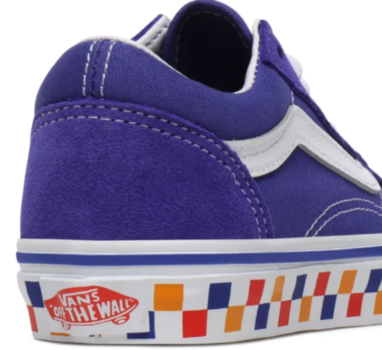 VANS Old Skool Tri Checkerboard-Turnschuhe für Kinder – Blau