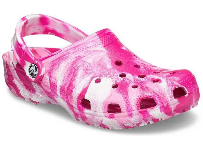 Crocs Klassische, marmorierte Unisex-Clogs – Candy Pink