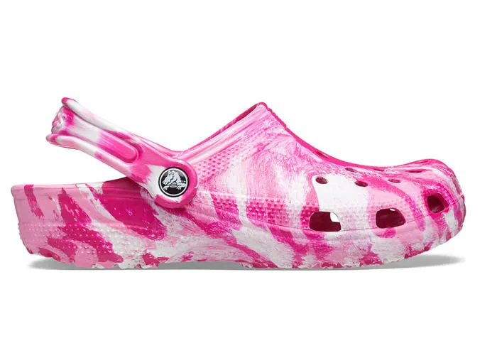 Crocs Klassische, marmorierte Unisex-Clogs – Candy Pink