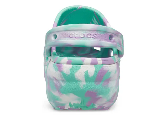 Crocs Klassischer marmorierter Damen-Clog mit Plateausohle – Pistazie