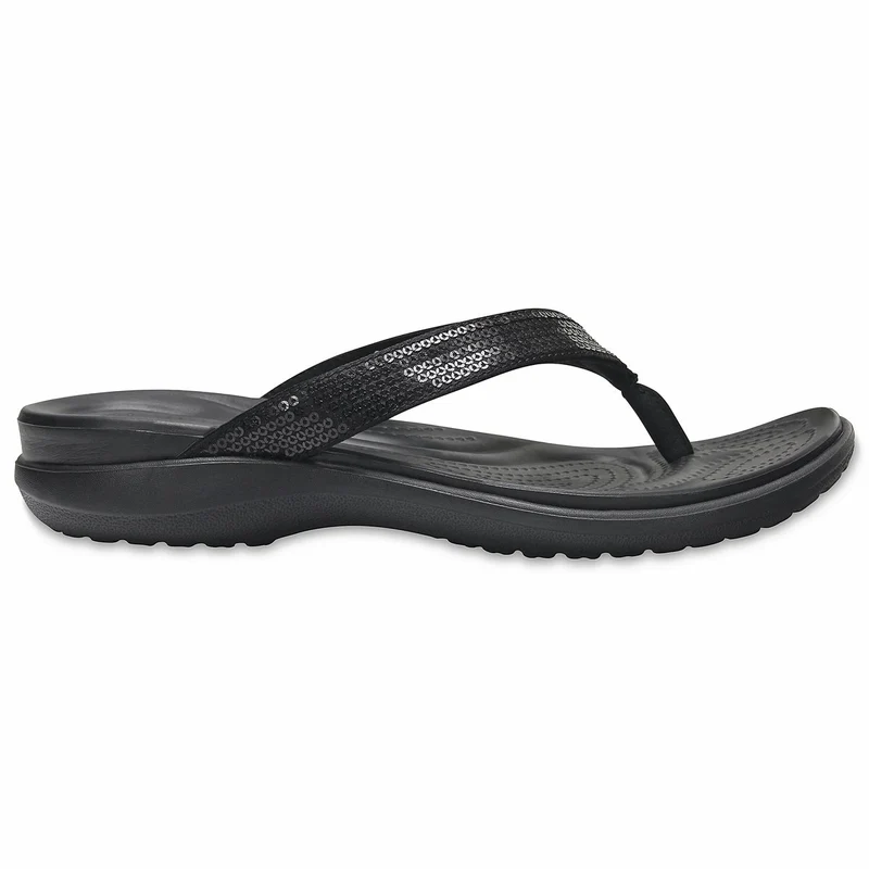 Crocs Damen Capri V Flip Flops - Schwarz