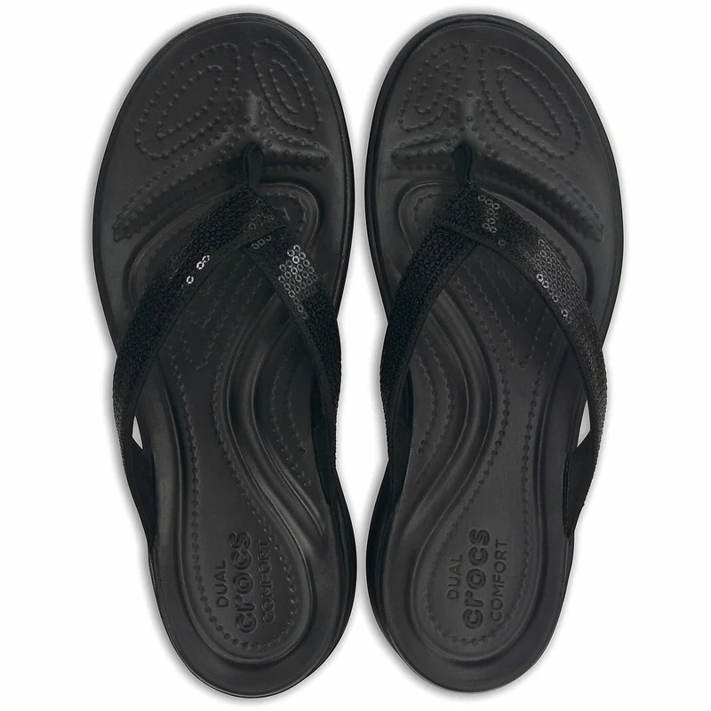Crocs Damen Capri V Flip Flops - Schwarz