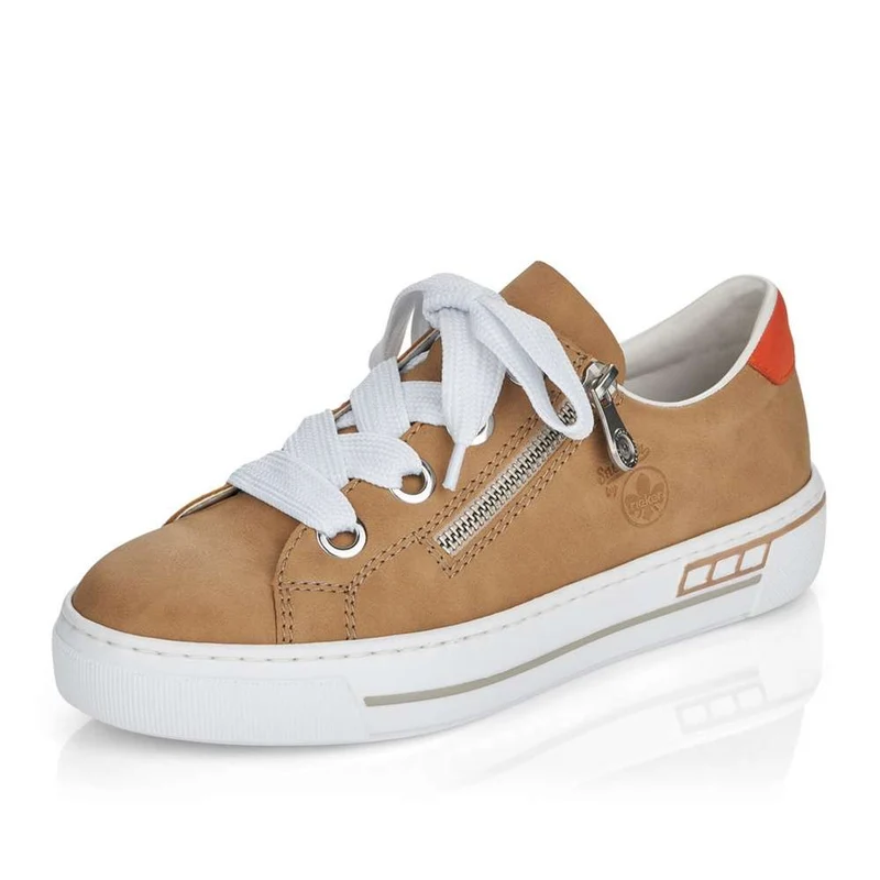 Rieker Mode-Sneaker mit Schnürung für Damen – Beige