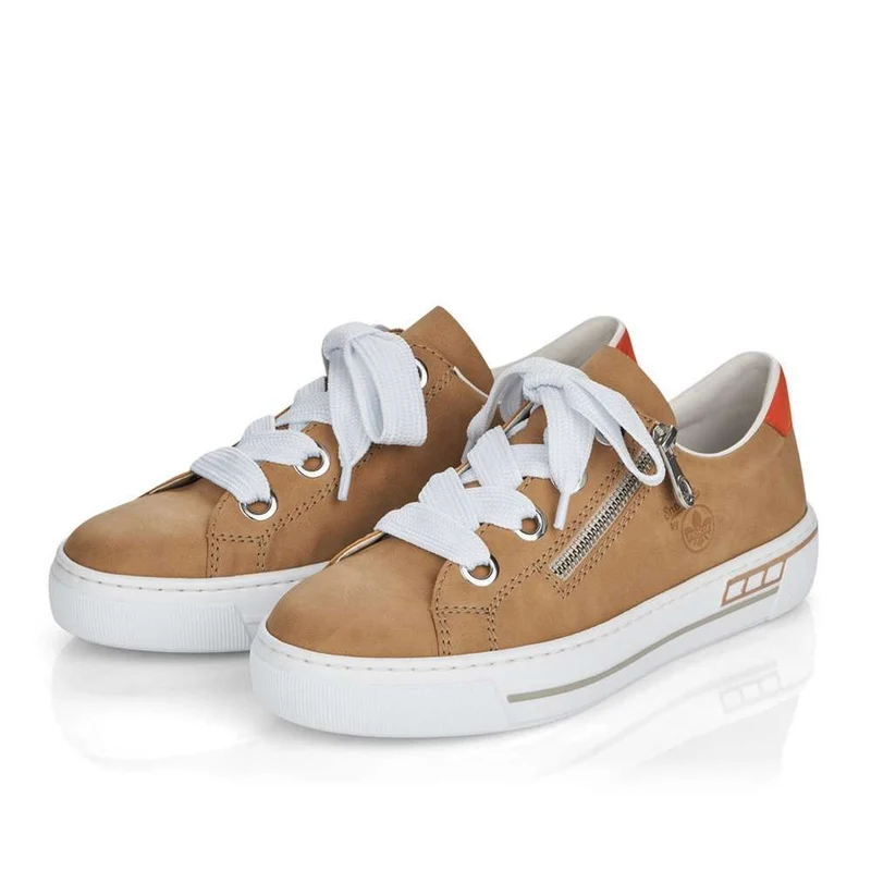 Rieker Mode-Sneaker mit Schnürung für Damen – Beige