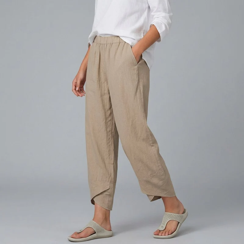 Annika | Damen Culotte mit elastischem Bund Sommer Leinen