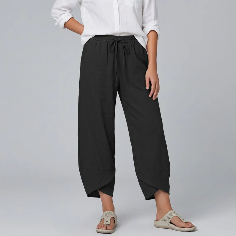 Annika | Damen Culotte mit elastischem Bund Sommer Leinen