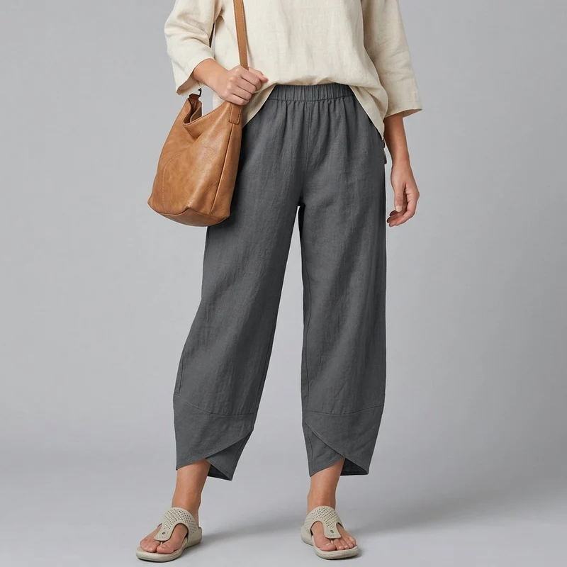 Annika | Damen Culotte mit elastischem Bund Sommer Leinen