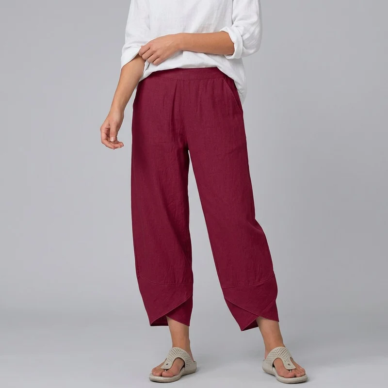 Annika | Damen Culotte mit elastischem Bund Sommer Leinen