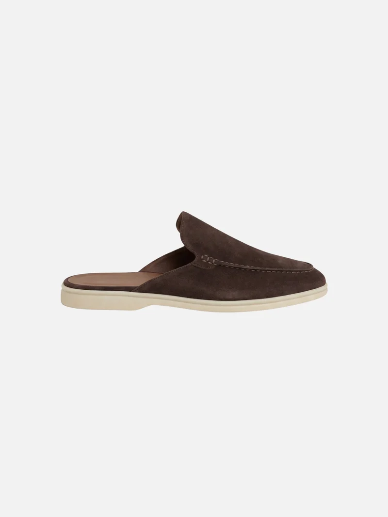 Matthias | Herren Mules Slipper Offene Ferse Sichtbare Nähte Beige