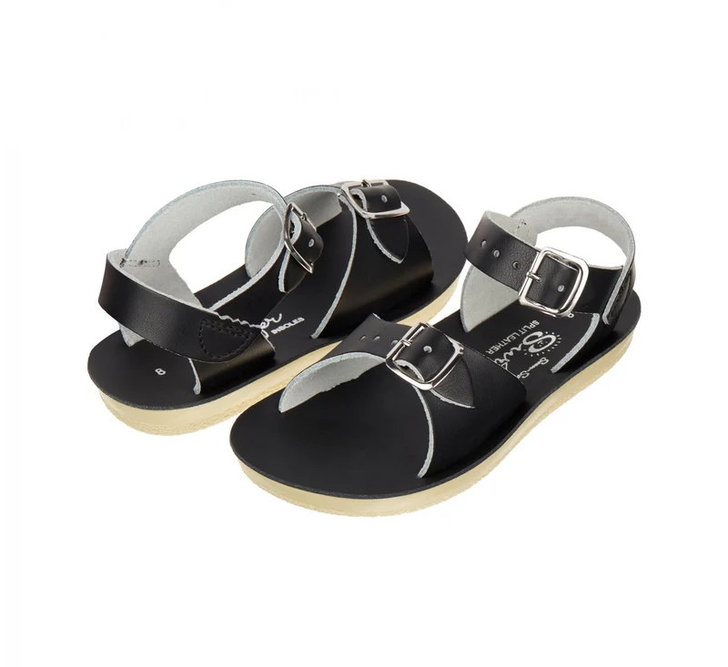 Salt Water Sandals Surfer-Sandale für Kinder – Schwarz