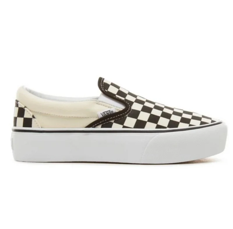 VANS- KLASSISCHE SLIP-ON-PLATTFORM-SCHACHBRETT - WEISS/SCHWARZ