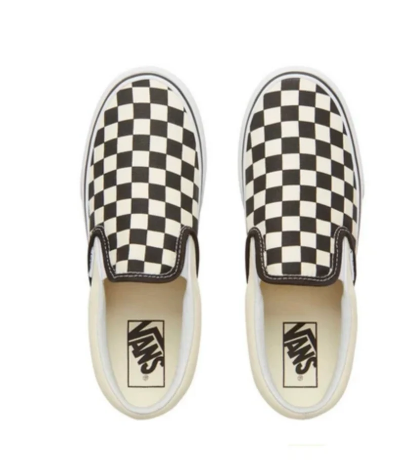 VANS- KLASSISCHE SLIP-ON-PLATTFORM-SCHACHBRETT - WEISS/SCHWARZ