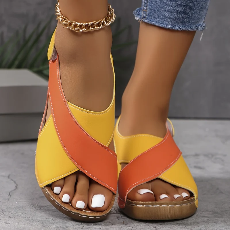 Emilia | Damen Orthopädische Keilabsatz Slingback Sandalen