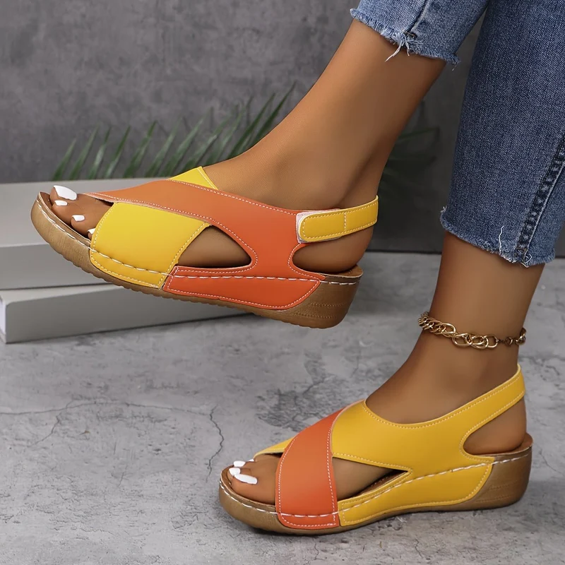 Emilia | Damen Orthopädische Keilabsatz Slingback Sandalen