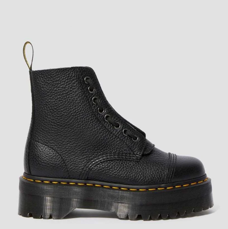 Dr Marten – Sinclair Leder-Plateaustiefel – Schwarz