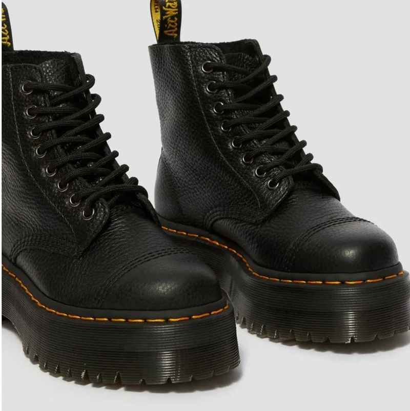 Dr Marten – Sinclair Leder-Plateaustiefel – Schwarz