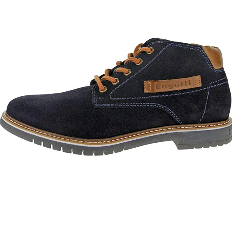 Bugatti Herren-Mode-Kurzstiefel – Marineblau/Hellbraun