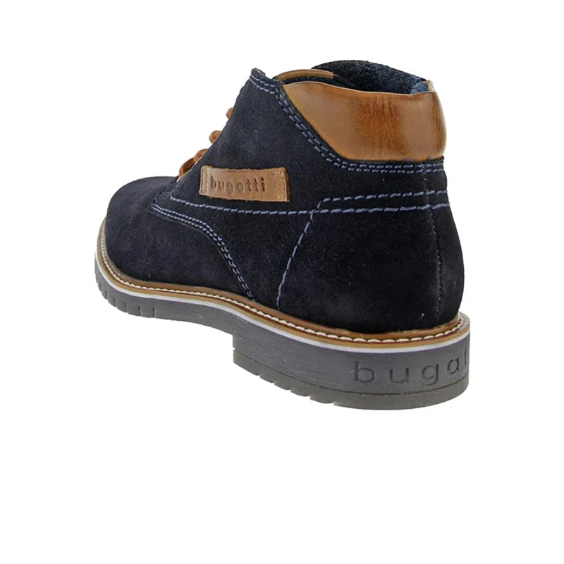 Bugatti Herren-Mode-Kurzstiefel – Marineblau/Hellbraun