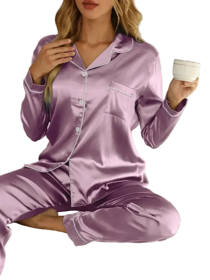 Damen Pyjama-Set mit Knopfleiste