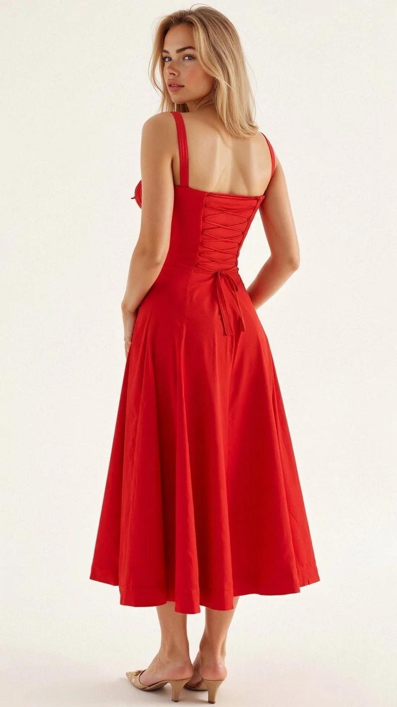 Elfriede | Bustier Midi Kleid Blumenmuster Korsett