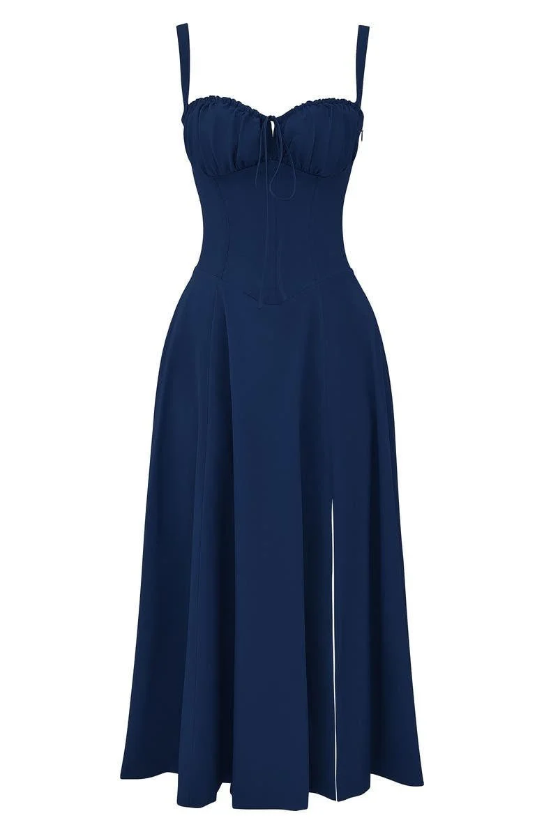 Elfriede | Bustier Midi Kleid Blumenmuster Korsett