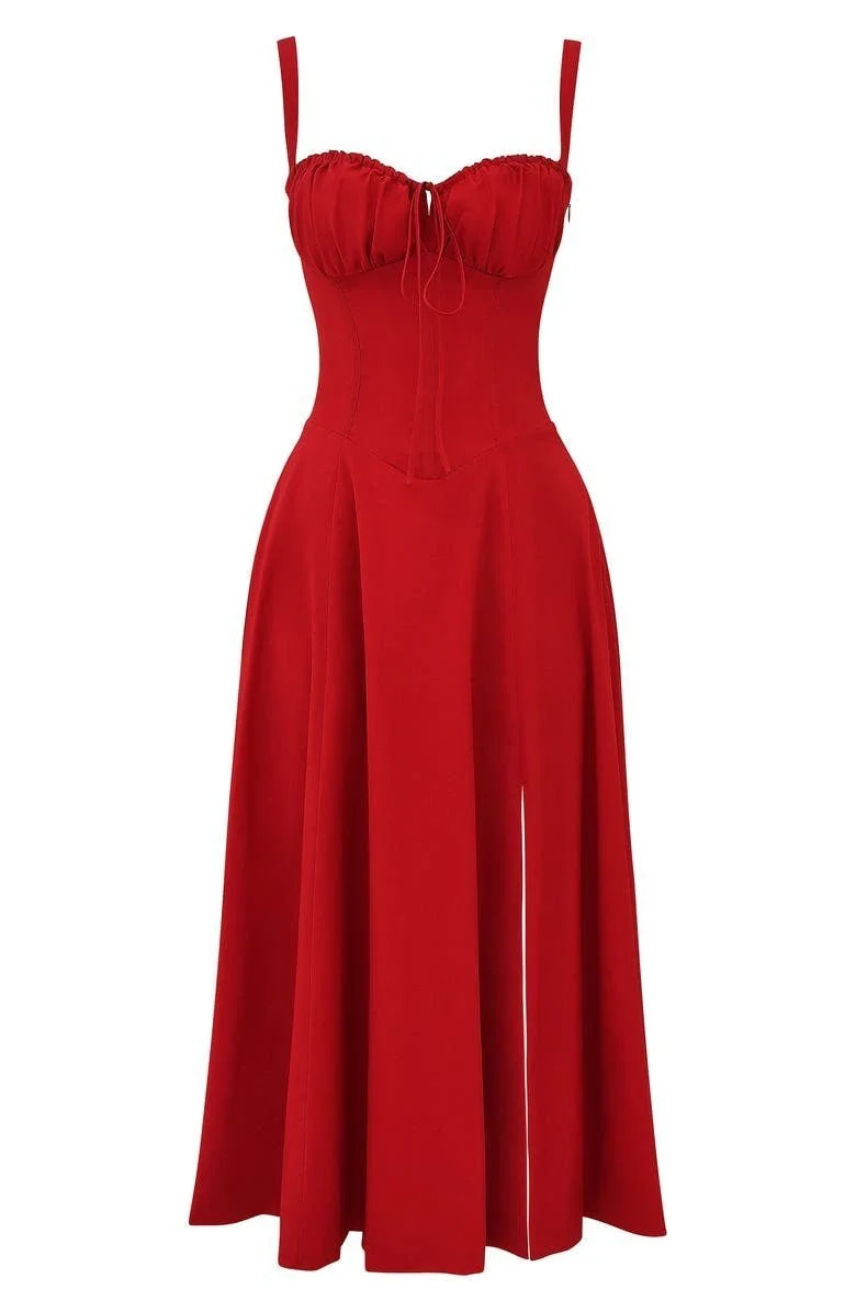 Elfriede | Bustier Midi Kleid Blumenmuster Korsett