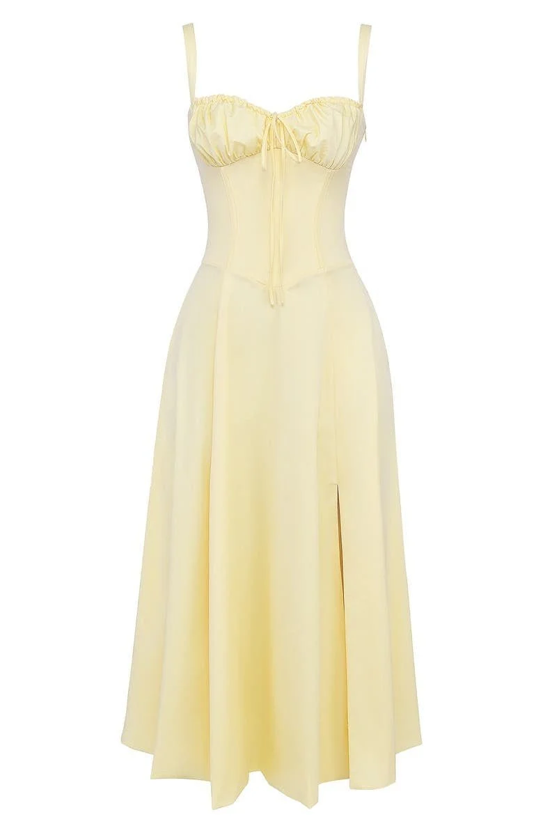 Elfriede | Bustier Midi Kleid Blumenmuster Korsett
