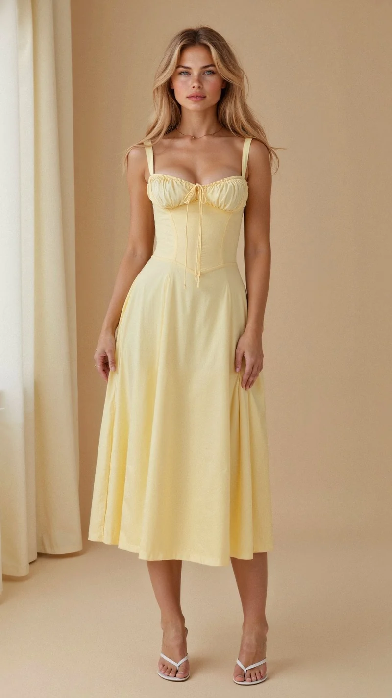 Elfriede | Bustier Midi Kleid Blumenmuster Korsett