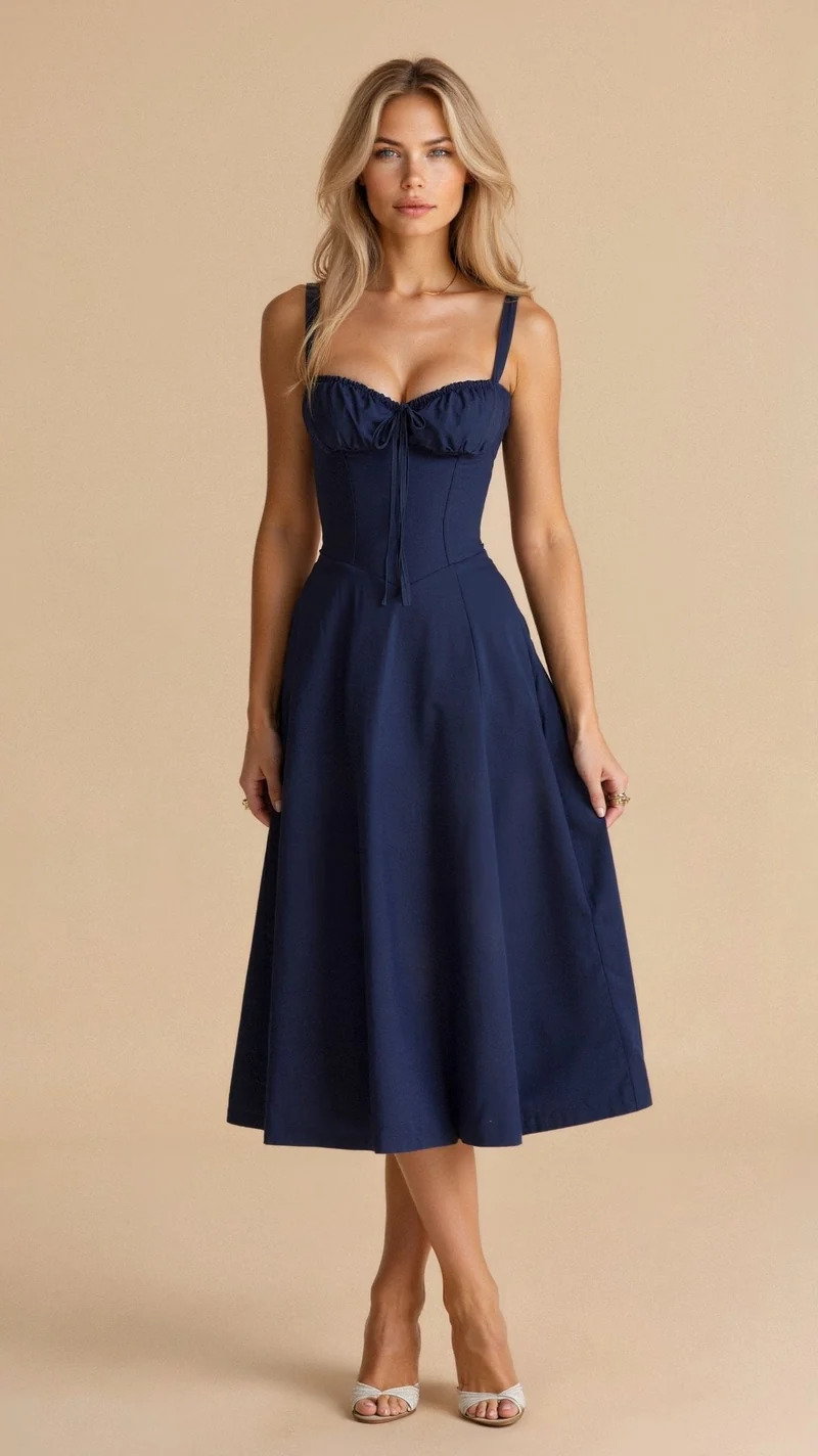 Elfriede | Bustier Midi Kleid Blumenmuster Korsett