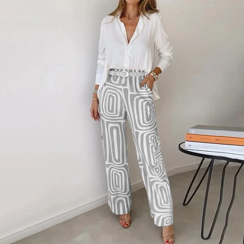 Elfriede | Plus Size Zweiteiler Set Business Elegant Bluse Hose