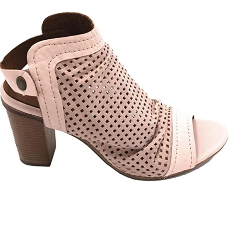 Bueno Damen Udo Leder High Heel Sandale - Rosa