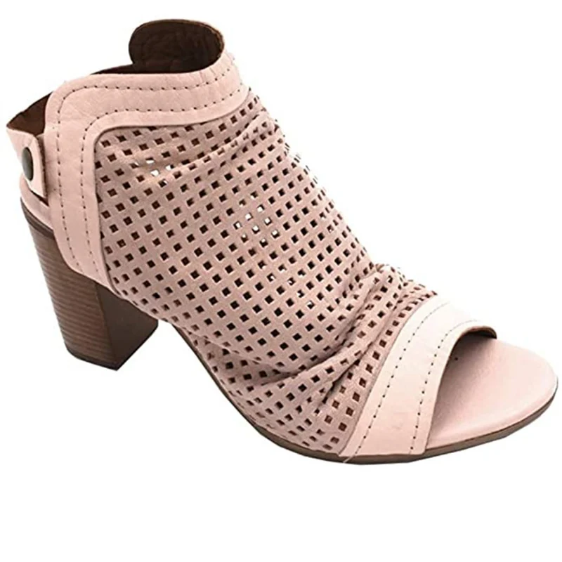 Bueno Damen Udo Leder High Heel Sandale - Rosa