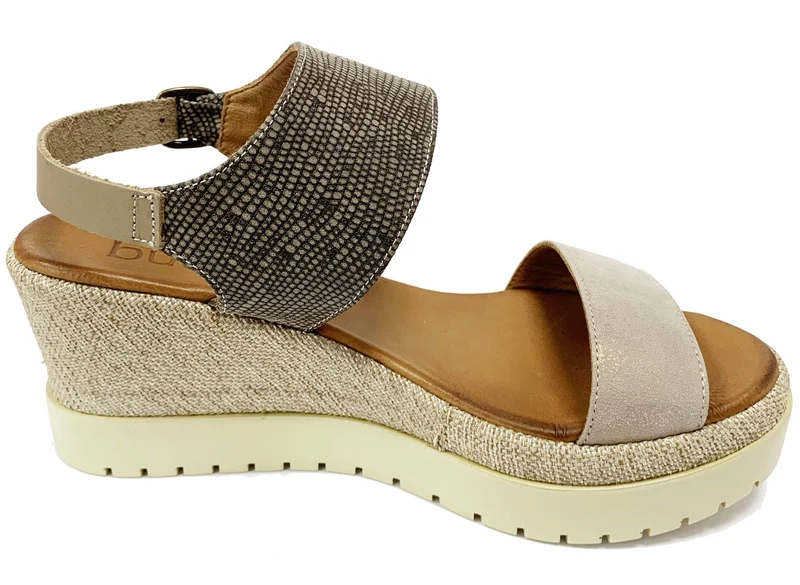 Bueno Damen Kylie Plateausandalen – Schlangenmuster