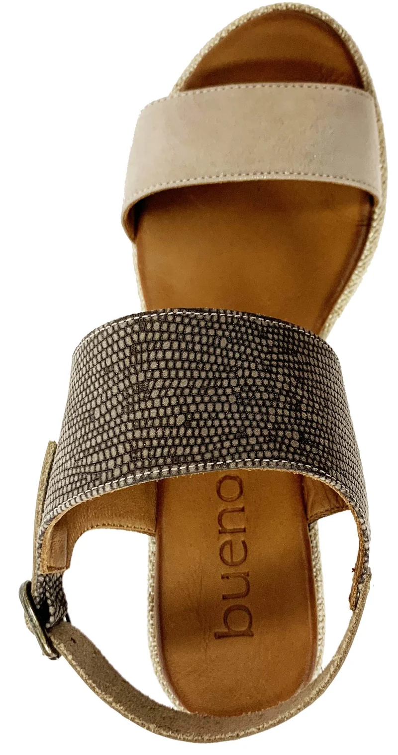 Bueno Damen Kylie Plateausandalen – Schlangenmuster