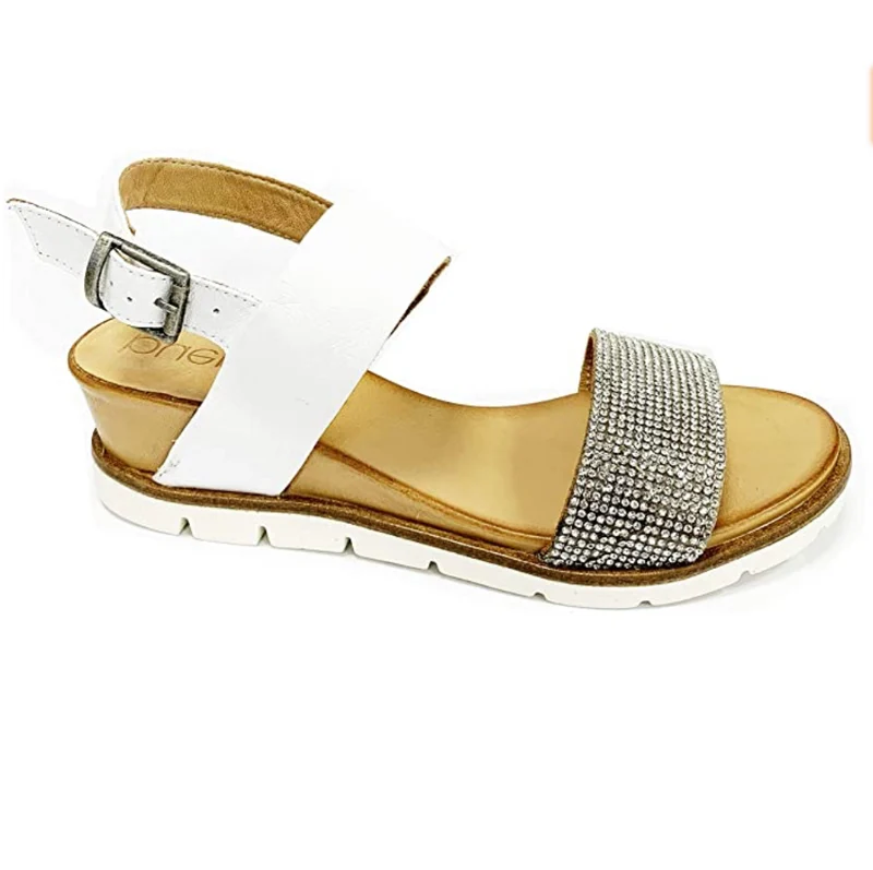 Bueno Damen Danni Keilsandale – Weiß