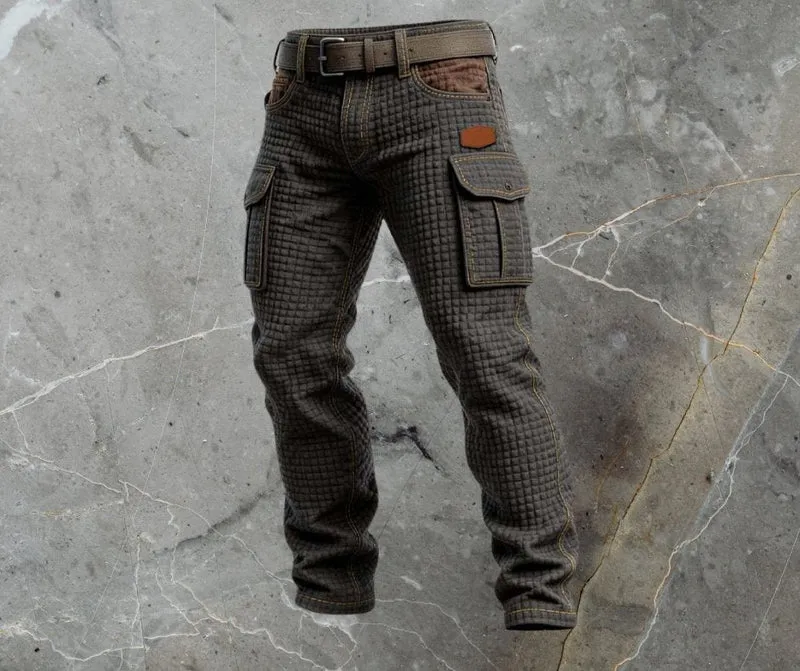Felix | Herren Cargohose Slim Fit Strukturmuster Seitentaschen