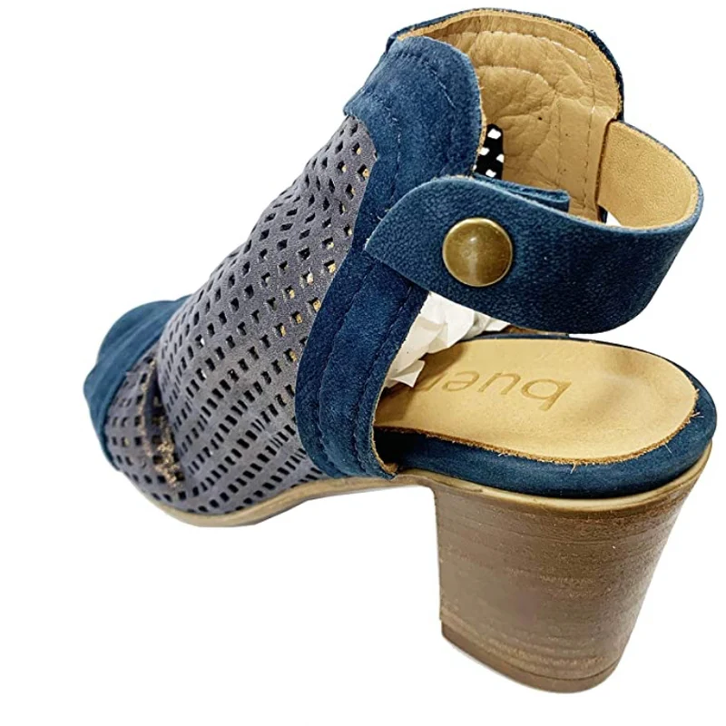 Bueno Damen Udo Leder-High-Heel-Sandale – Marineblau