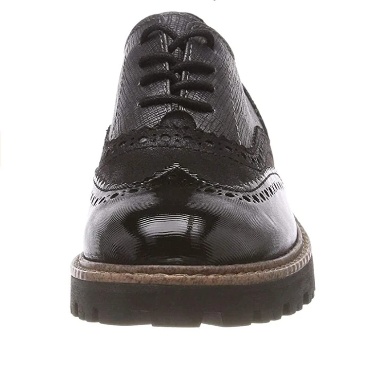 Marco Tozzi Damen Oxford Brogue Schuh - Schwarz